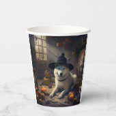 Akita Pumpkins Halloween Beängstigend Pappbecher (Rückseite)