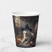 Akita Pumpkins Halloween Beängstigend Pappbecher (Vorderseite)