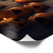 Akita Pumpkins Halloween Beängstigend Poster (Ecke)