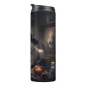 Akita Pumpkins Halloween Beängstigend Thermosbecher (Nach rechts gedreht)