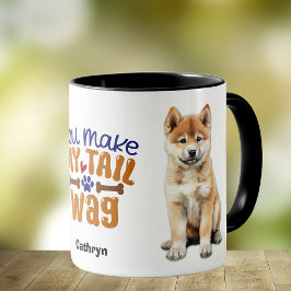Akita Puppy-Hund, du machst meinen Schwanz Wag Tasse