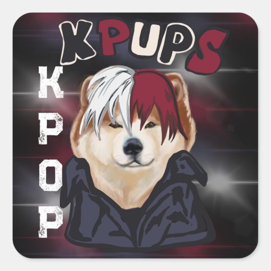 AKITA QUADRATISCHER AUFKLEBER (Vorderseite)