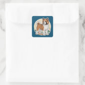 Akita Quadratischer Aufkleber (Tasche)