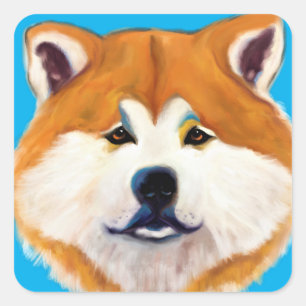 AKITA QUADRATISCHER AUFKLEBER
