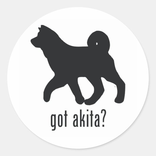 Akita Runder Aufkleber (Vorderseite)