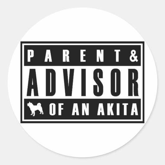 Akita Runder Aufkleber (Vorderseite)