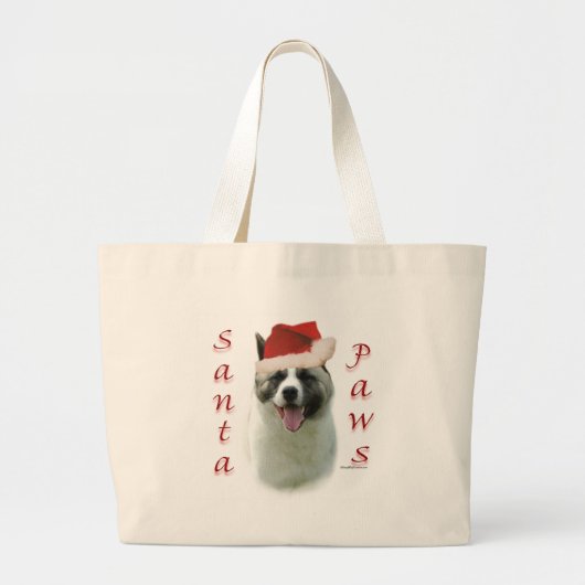 Akita Santa Paws Jumbo Stoffbeutel (Vorne)