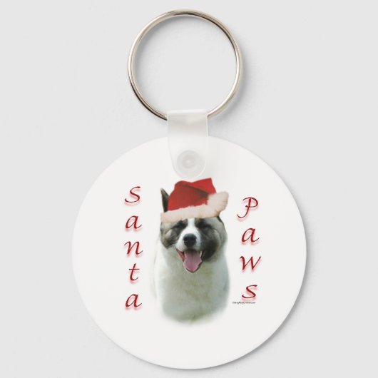 Akita Santa Paws Schlüsselanhänger (Vorderseite)