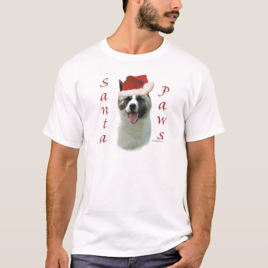 Akita Santa Paws T-Shirt (Vorderseite)