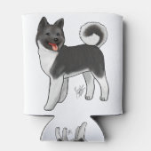 Akita - Schwarzweiß Dosenkühler (Rückseite)