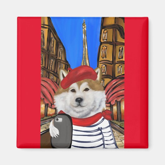 Akita Selfie Magnet (Vorne)