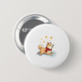 Akita Snowball-Kampf Button (Vorne & Hinten)