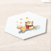 Akita Snowball-Kampf Untersetzer (angewinkelt)