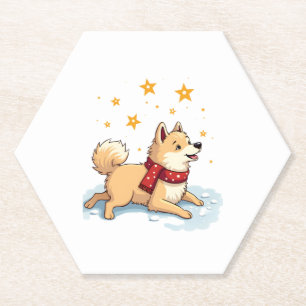 Akita Snowball-Kampf Untersetzer