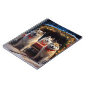 Akita Snowy Sleigh Ride Weihnachtsdekor Notizblock (Linke Seite)