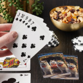 Akita Snowy Sleigh Ride Weihnachtsdekor Spielkarten (In Situ)