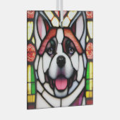 Akita ‚Stains Glass‘ Ornament Aus Glas (Vorderseite Rechts)