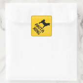 Akita-Überfahrt [Xing] Quadratischer Aufkleber (Tasche)