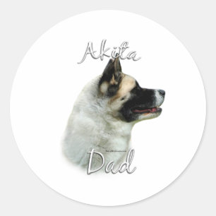 Akita Vater 2 Runder Aufkleber