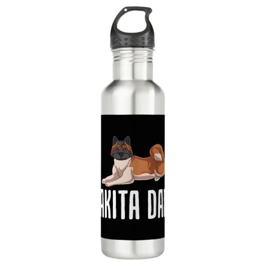 Akita Vater Edelstahlflasche (Vorderseite)