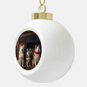 Akita von der Feuerstelle Weihnachten Keramik Kugel-Ornament (Rechts)
