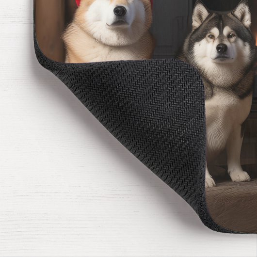 Akita von der Feuerstelle Weihnachten Mousepad (Ecke)