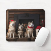 Akita von der Feuerstelle Weihnachten Mousepad (Mit Mouse)