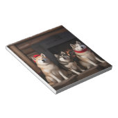 Akita von der Feuerstelle Weihnachten Notizblock (angewinkelt)