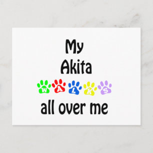 Akita Walks Design Postkarte