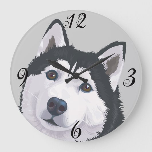Akita Wall Clock Große Wanduhr (Vorderseite)