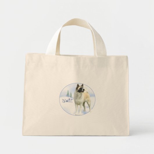 Akita Weihnachten Bag Mini Stoffbeutel (Vorne)