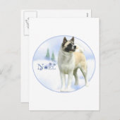 Akita-Weihnachten-Postkarten Feiertagspostkarte (Vorne/Hinten)