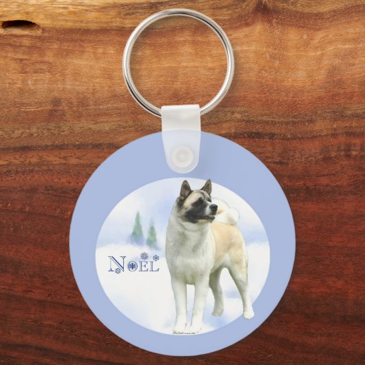 Akita Weihnachten Schlüsselanhänger (Rückseite)