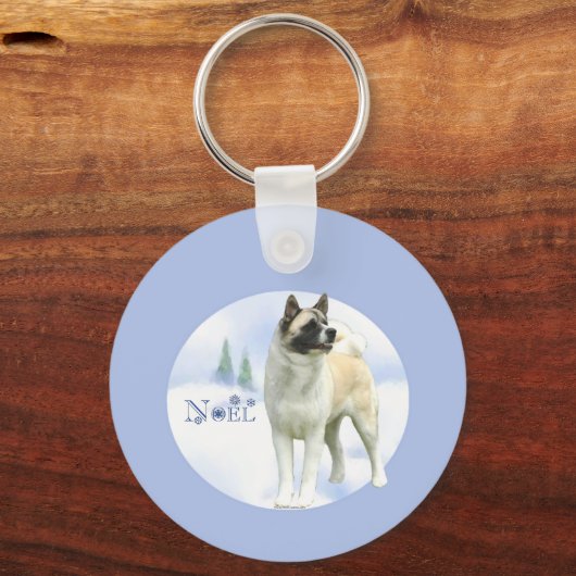 Akita Weihnachten Schlüsselanhänger (Vorderseite)