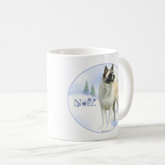 Akita Weihnachten Tasse (VorderseiteRechts)