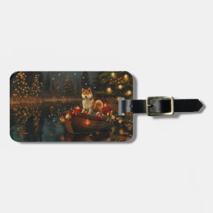 Akita Weihnachtliche Reise Gepäckanhänger