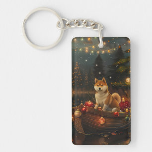 Akita Weihnachtliche Reise Schlüsselanhänger
