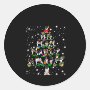 Akita Weihnachtsbaum bedeckt von Flashli Runder Aufkleber