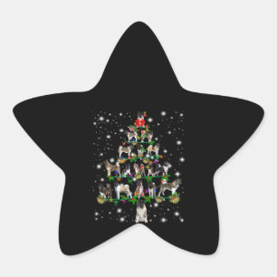 Akita Weihnachtsbaum bedeckt von Flashli Stern-Aufkleber