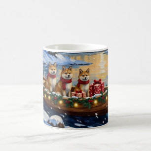 Akita Weihnachtsboot-Feiertag Kaffeetasse