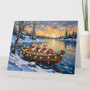 Akita Weihnachtsboot-Feiertage Karte