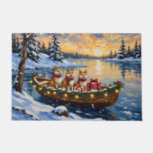 Akita Weihnachtsboot Urlaub Fußmatte (Vorderseite)