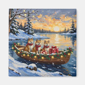 Akita Weihnachtsboot Urlaub Magnet (Vorne)