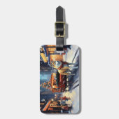 Akita Weihnachtsfeiertage Gepäckanhänger (Vorderseite vertikal)