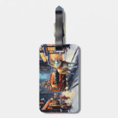 Akita Weihnachtsfeiertage Gepäckanhänger (Rückseite vertikal)