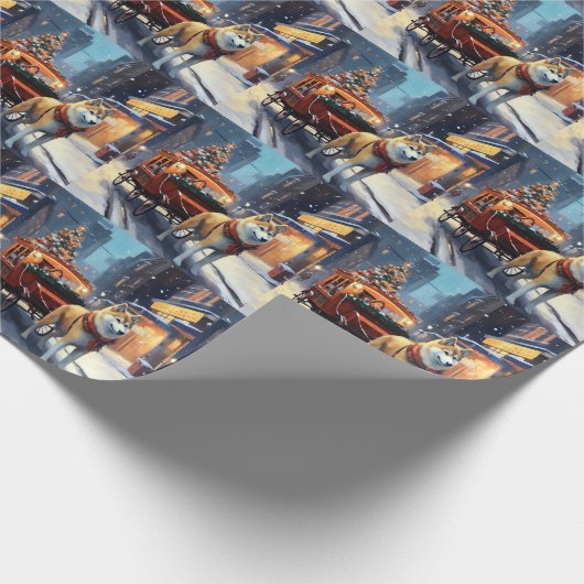 Akita Weihnachtsfeiertage Geschenkpapier (Ecke)