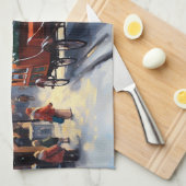 Akita Weihnachtsfeiertage Geschirrtuch (Viertel Falte)