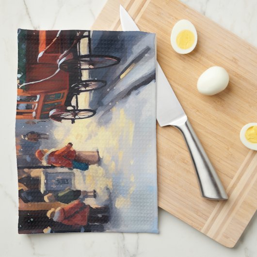 Akita Weihnachtsfeiertage Geschirrtuch (Viertel Falte)