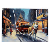 Akita Weihnachtsfeiertage Große Geschenktüte (Rückseite)