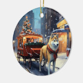 Akita Weihnachtsfeiertage Keramik Ornament (Links)